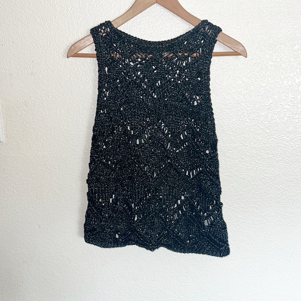 Express Y2K Black Crochet Tank Top Vest Top